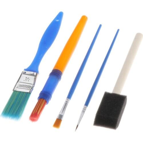 30/set Kids Art Sponge Brushes with Painting Apron Kits Early Learning Toy