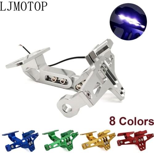 Motorcycle Rear License Plate Mount CNC with Holder LED For Suzuki GSR 600 750 DL650 GSXR750 GSXS750 TL1000S B-KING GSXS1000