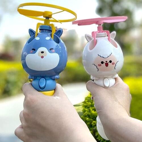 Summer Funny Magic Bubble Blower Machine Bubble Maker Gun Force Control Spin Copter Bubble Maker Kids Outdoor Toys Wedding