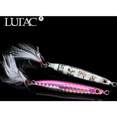 Metal Jigbait LUTAC Sinking wholewater casting lure spoon artificial Jigging lead fish Fishing Gear 60mm 14g
