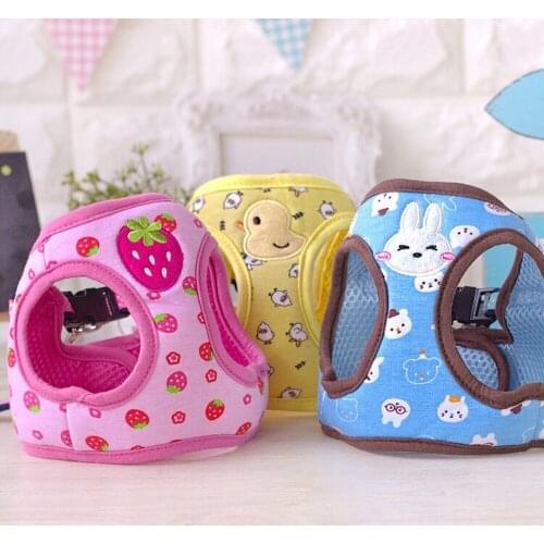 Cute pet dog harness puppies cat printing traction vest traction rope chest harness set S M L