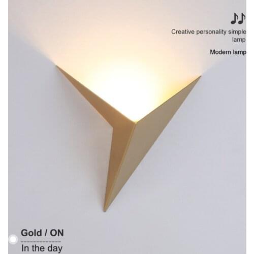 Minimalist triangle shape LED Wall Lamps Modern Nordic style Indoor Wall Lamps Living Room Lights 3W AC85-265V Simple Lighting