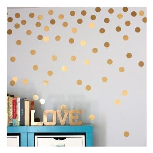 Fashion Unique Round Dot Art Mural Home Decor Golden Dot Wallpaper Decal Poster Living Room Bedroom Stylish Graphic