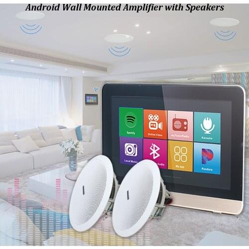 Bluetooth Wall Amplifier Android WiFi Home Theater Amplifiers with 5/6" in Ceiling speakers Mini AMP Audio Amplificador BGM Host