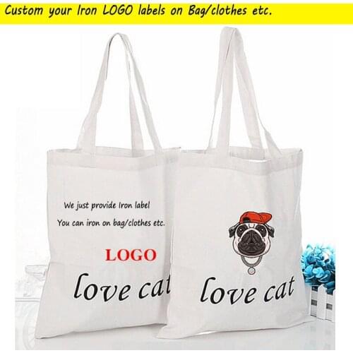 Custom Your Brand LOGO Lables Iron-on Canvas Bag/clothes/Sports Shirts Heat Transfer Vinyl Stickers Customized Bag Wholesale
