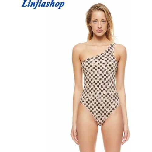 Clothing Classical Pattern Print Romper Sexy One-shoulder Bodysuit High Streetwear Mstyle Hip-hop Open Cortch Bodysuits