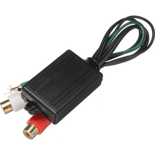 DC 12V Car Speaker to 2 RCA Line Output Converter High to Low Level Line Output Amplifier Converter Adapter
