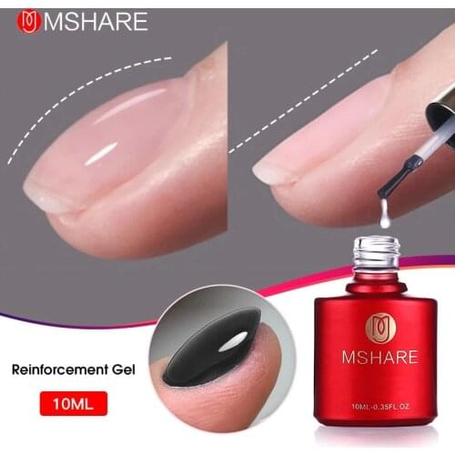 MSHARE Reinforcement Gel Self Leveling Build Nail Apex & C-Curve Builder Strengthen Alignment Base Soak Off 10ml in bottle