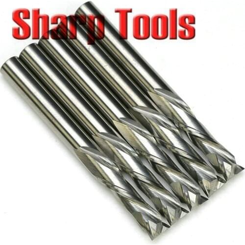 Up & Down CUT Bit- 5x17mm 2 Flutes Spiral End Mill Tools Router Wood Bits Set, BEST Solid Carbide End Mills Tools for Machining