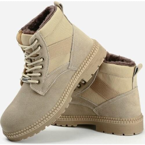 Warm Indestructible Anti Smashing Puncture Proof High Cut Shoes Winter Safety Steel Toe Work Boots Men Plus Velvet Super
