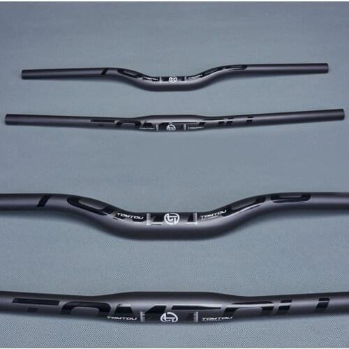 TOMTOU Mountain Bikes Full Carbon Fiber One-shaped Handlebar Bicycles Flat Riser Handlebar UD Matte Black Glossy Logo