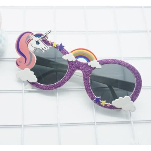 Party Decoration Rainbow Sequin Blue Pink Unicorn Cartoon Birthday Glasses for Unicorn Party Supplies Baby Shower Bride To Be