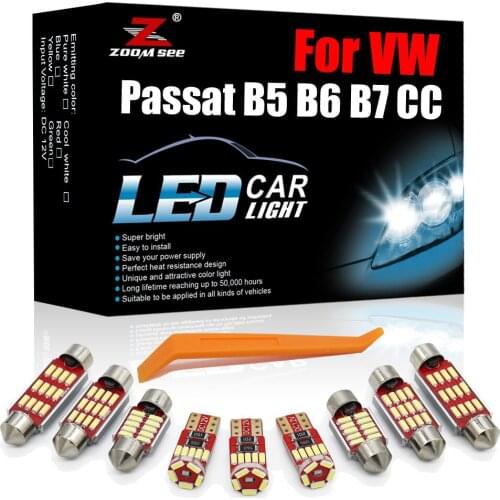 12-24V White Canbus LED Interior For Volkswagen VW Passat B5 B6 B7 CC Sedan Variant 1997-2014 Car Map Lamp Light Accessories Kit
