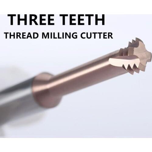 Tungsten Carbide 3 Three Toeeh Spiral Milling Cutter Thread Mill Router Bit For Steel Aluminum End Mill CNC Tool