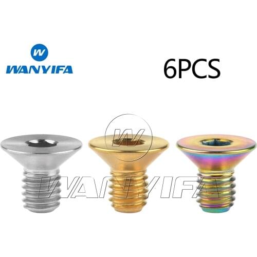 Wanyifa Titanium Bolt M6x10mm Countersunk Hexagon Socket Head Bike Screw 6Pcs/lot