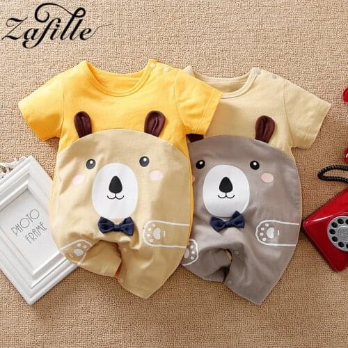 ZAFILLE Mens Baby Clothes Cartoon Bear Babys Rompers Summer Cute Baby Boy Sleepwear For Newborns Jumpsuit For Kids Clothes