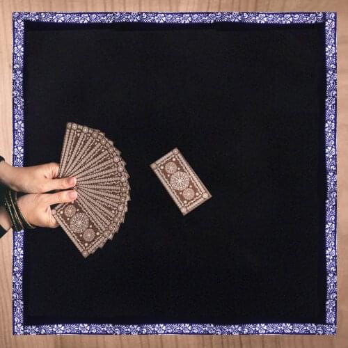 50X50cm Altar Tarot Table Cloth Divination Protective Tablecloth Black