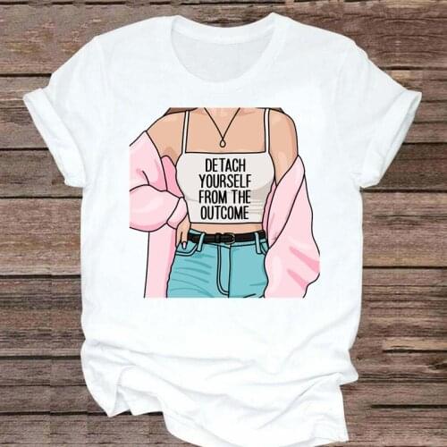 Women Casual Letters Beach New Fashion Graphic Short Sleeve Kawaii Clothes Tshirt Top Lady Print T Female Tee T-Shirt