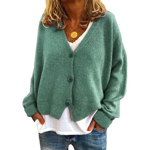 2021 Cardigan Casual Women Cardigan Autumn Long Sleeve Single-breasted Cardigan Knitwear Sweaters Loose Sweater Womens Clothing