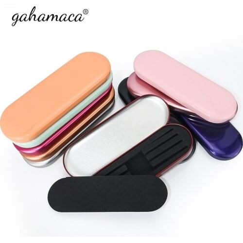 Gahamaca Tinplate Tweezer Storage Box Eyelashes Beauty Makeup Tweezers Protection Box Brushes Pencil Eyeliner Case Eyelash Tool