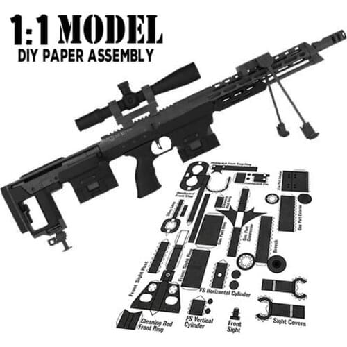 1:1 DSR-1 Long Plus Toy Gun Model Paper Assembled Educational Toy Building Construction Toys Card Model Building Sets