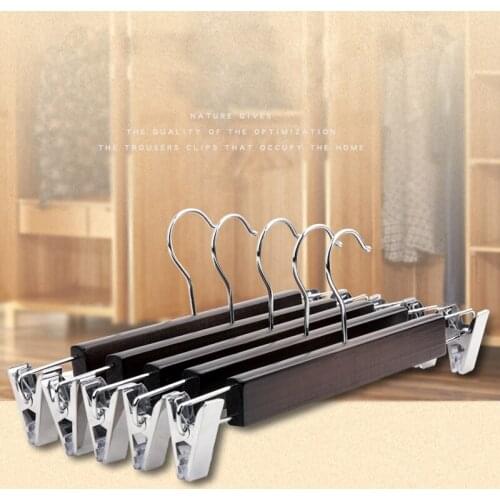10pcs/lot Wood Hangers For Clothes Rack Wooden Pant Hanger