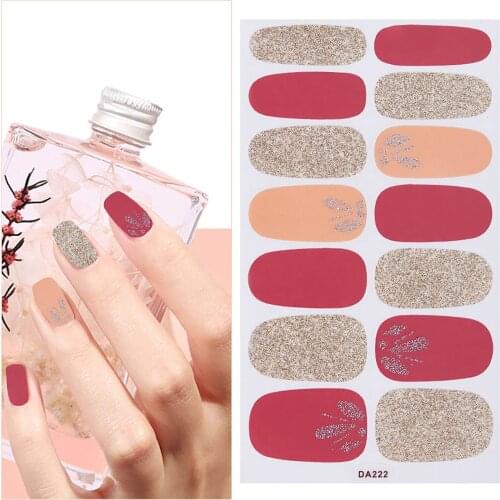 10pcs Lattice Nail Sticker Pure Color Glitter Nail Polish Sticker Full Sticker Holographic Paper Decals Transfer Sticker