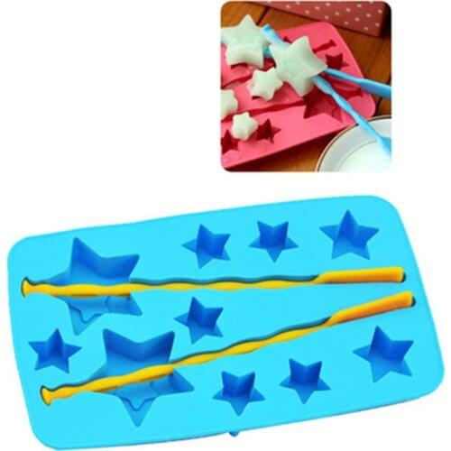 2pcs/lot Ice Cube Tray Mold Makes Lucky Star-shaped Silicone Ice Mould Novelty Gifts Ice Tray Summer Drinking Tool