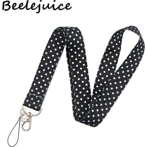 24pcs Wave point Neck Strap Lanyard keychain Mobile Phone Strap ID Badge Holder Rope Key Chain Keyrings cosplay webbings gifts