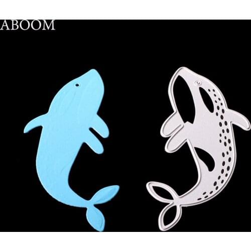 ABOOM New Cute Dolphin Metal Cutting Dies For Scrapbooking Stencil DIY Album Cards Decoration Embossing Folder Craft Die Cut Die