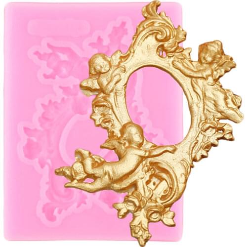 Angel Relief Cake Border Silicone Mold Baroque Fondant Cake Decorating Tools Chocolate Making Moulds Polymer Clay Candy Molds