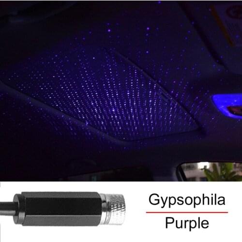 Car USB Intterior Atmosphere Starry Light Auto Roof Projector Purple-Blue Car-Styling LED Laser Lamp Decoration