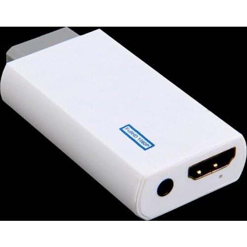 White Plastic Wii to HDMI-compatible Wii2 Adapter Converter Full HD 1080P Output Upscaling 3.5mm Audio Video Output