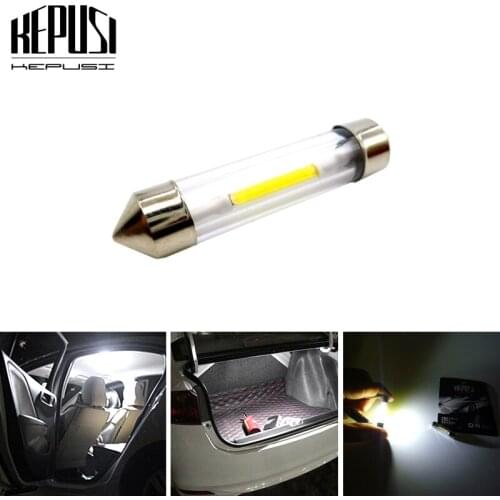 COB Led Chips C5W 31mm 36mm 39mm 41mm Car Interior Glass Lens Festoon Dome Reading 12V DC White Bulbs