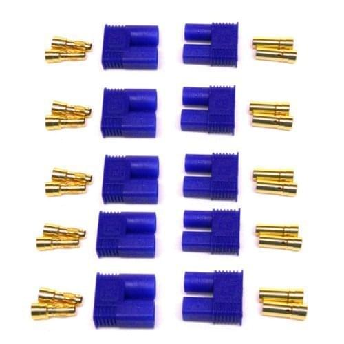 EBOYU(TM) Male/Female EC3 Style Connector w/3.5mm Gold Bullet Plug(pack of 5 pairs )