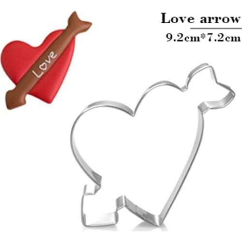 Stainless Steel Cupid Arrow Cookie Cutter Pancake Mould Biscuit Press Stamp Mold Cake Decorating