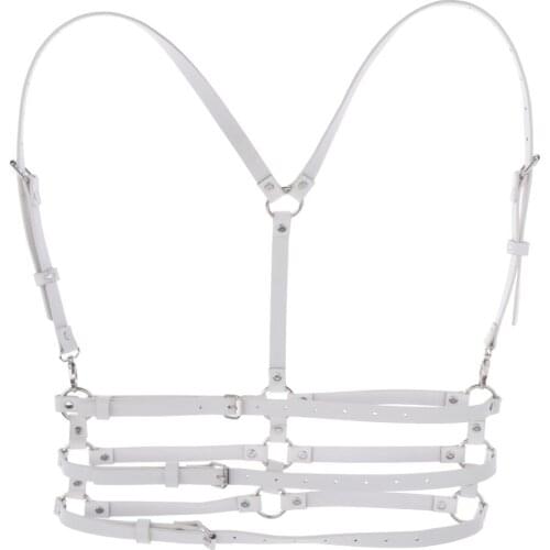 Punk Leather Body Chest Harness - Sexy Steampunk Waist Belt Cage Bra Csotume - Adjustable Size