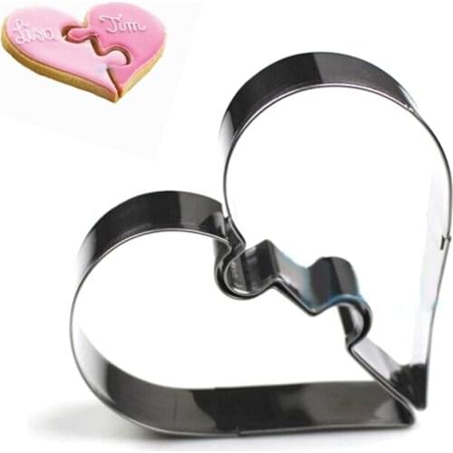 2 Hearts Cookie Tools Cutter Mould Biscuit Press Icing Set Stamp Mold Stainless Steel Cake Mold Kitchen Dining Bar Alibaba China