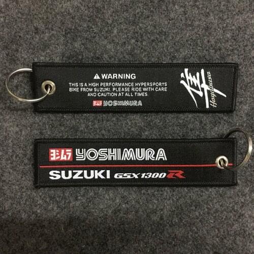 JDM Auto Motorcycle Car Keychain Youshimura Embroidery Nylon Weaving TAG RACING style For SUZUKI gsx Key ring Accessories