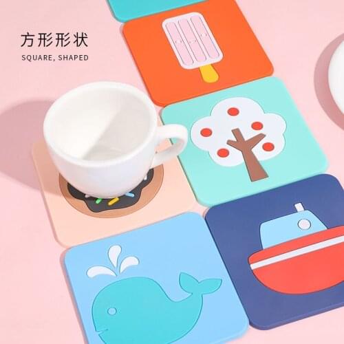 Creative non-slip soft glue cup pad small fresh cute insulated table bowl mat anti-hot pad tea cup mat