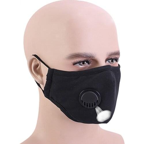 Adult Fabric Cotton Face Masks For Men Sports Protection Pm2.5 Activated Carbon Filter Masks Reusable Mouth Facemask Decoration