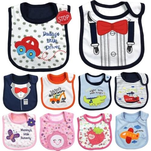 Reusable Washable Cotton Baby Bibs Burp Cloth Print Triangle Baby Bibs Cotton Adjustable Baby Meal Bib Infant Bib DS19
