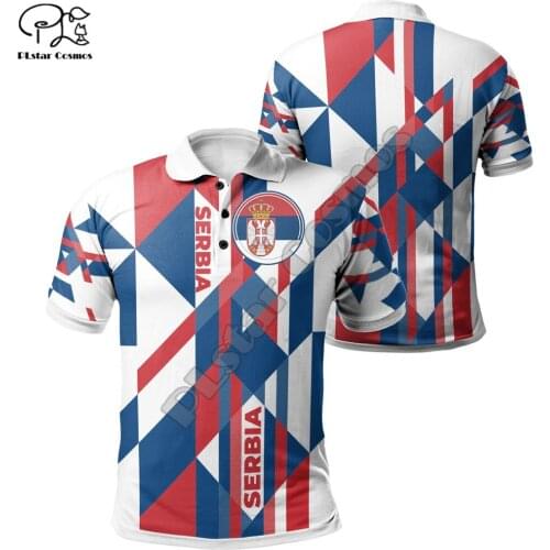 PLstar Cosmos Newest Fashion Serbia Symbol 3D Print Summer Men’s Polo Shirts Short-Sleeve Male Casual Wear Brand T-Shirt S1