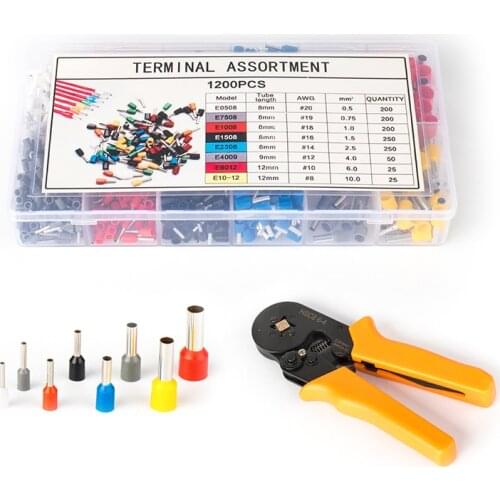 1200pcs/Box Crimping Tool Ferrules kit set Wire Copper Crimp Connector Insulated Cord Pin End Terminal