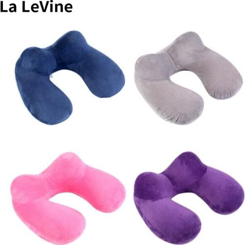 Inflatable U-shaped Pillows Neckrest Folding Comfortable Pillows Travel Portable Pillow for Train Airplane Sleep Memory Pillow