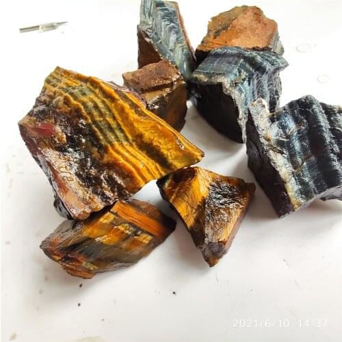 500g 1000g Natural Golden Blue Tiger Eye Stone Rough Stone Eagle Eye Stone Ornaments Chakra Healing Stone Diy Making Jewelry