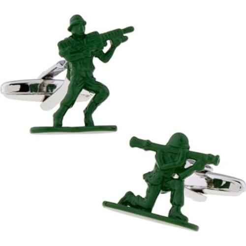 New Arrival Contra Fighter Cuff Links Green Color Counter-Strike Design Quality Brass Material Mens Cufflinks Free Shipping