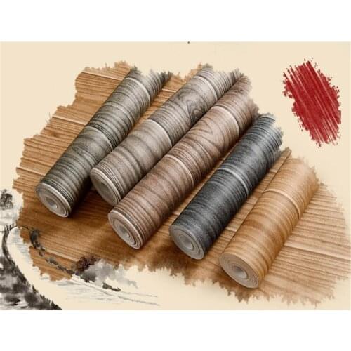 Beibehang Wallpaper Wood grain wallpaper wood color wooden board style wallpaper modern living room room cafe 3d wallpaper roll