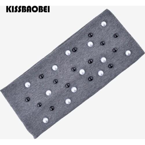 Solid Color Hair Accessories Headband Women Casual Pearl Elastic Hair Bands Turban Hair Clips For Girls Cotton Scrunchie Adult