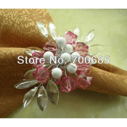 Pearl napkin rings beaded wedding , cheap napkin holder